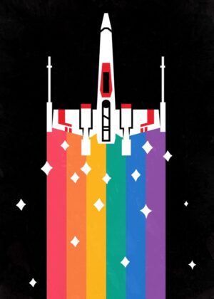 Rainbow X-Wing Star Wars Poster