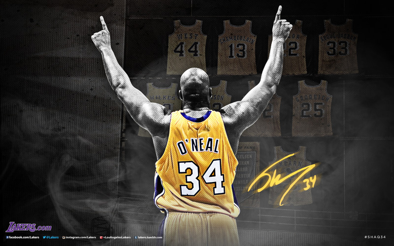 Shaquille Rashaun O'Neal Lakers Basketball Poster