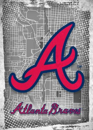 Atlanta Braves Major Basketball League City Maps Crests Poster