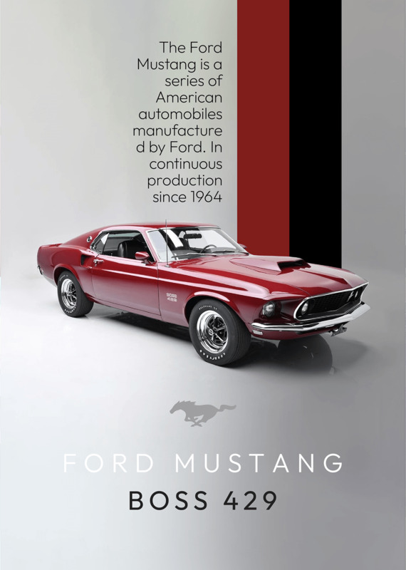 Boss 429 Ford Mustang Car Poster