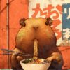 Capybara Ramen Noodles Poster