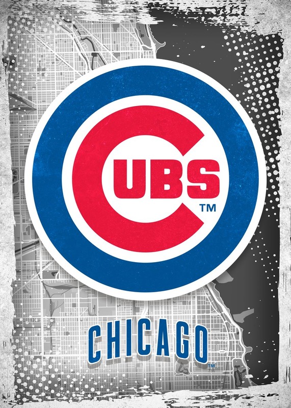 Chicago Cubs Major Basketball League City Maps Crests Poster