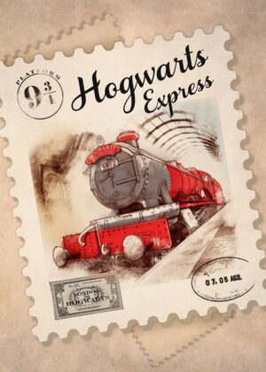 Harry Potter Hogwarts Express Postcard Stamp Poster