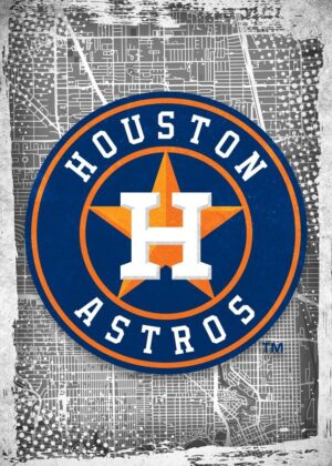 Houston Astros Major Basketball League City Maps Crests Poster