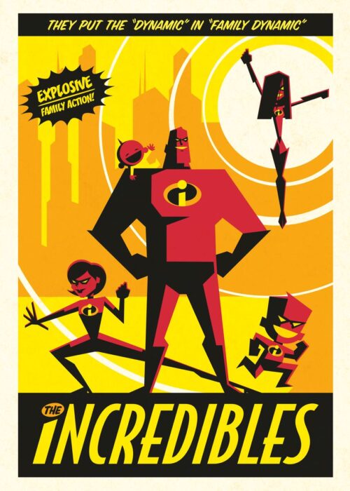 Incredibles Retro Pose Poster