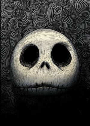 Jack Head Engraved Halloween Poster