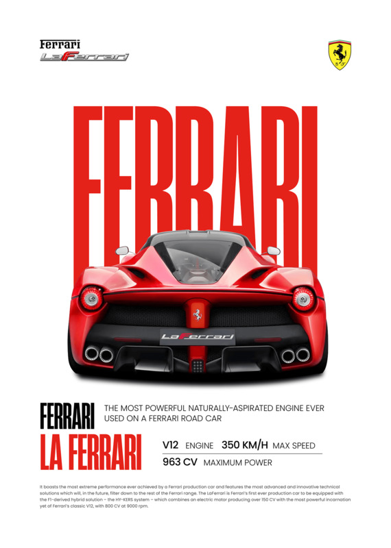 LA Ferrari Car Poster