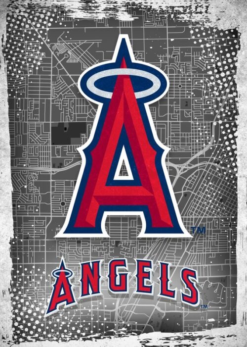 Los Angeles Angels Major Basketball League City Maps Crests Poster