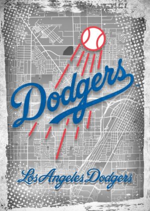 Los Angeles Dodgers Major Basketball League City Maps Crests Poster