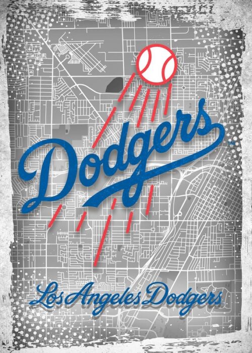 Los Angeles Dodgers Major Basketball League City Maps Crests Poster