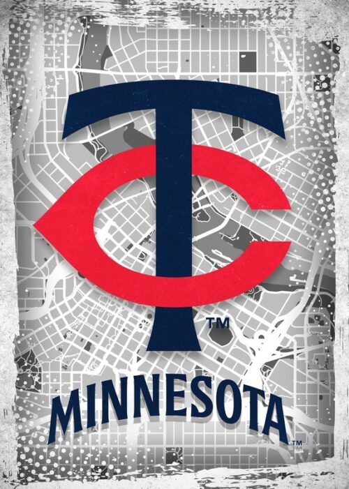 Minnesota Twins Major Basketball League City Maps Crests Poster