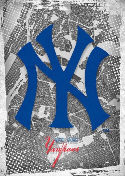 New York Yankees Major Basketball League City Maps Crests Poster