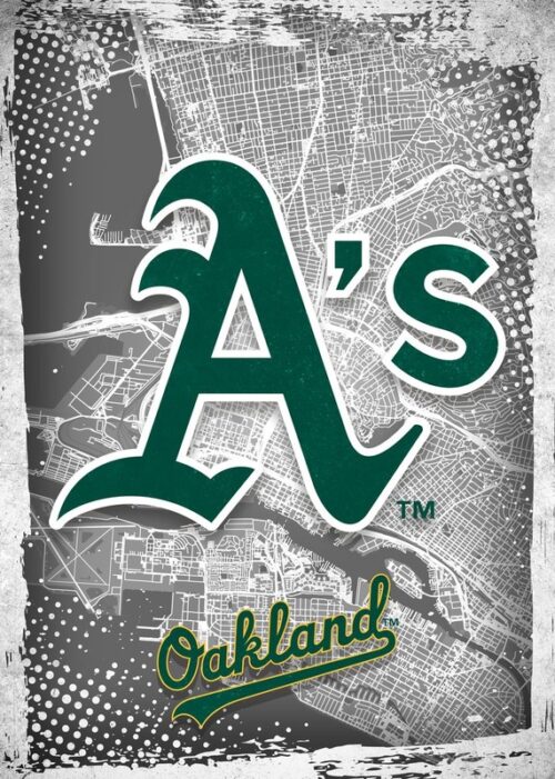 Oakland Athletics Major Basketball League City Maps Crests Poster