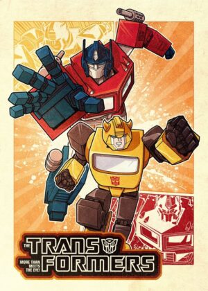 Optimus Bumblebee Comic Transformers Poster