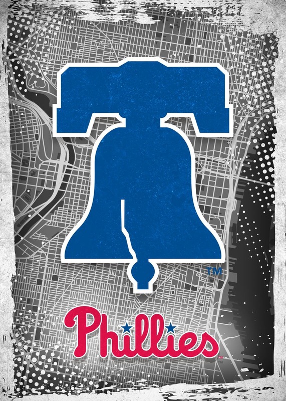 Philadelphia Phillies Major Basketball League City Maps Crests Poster