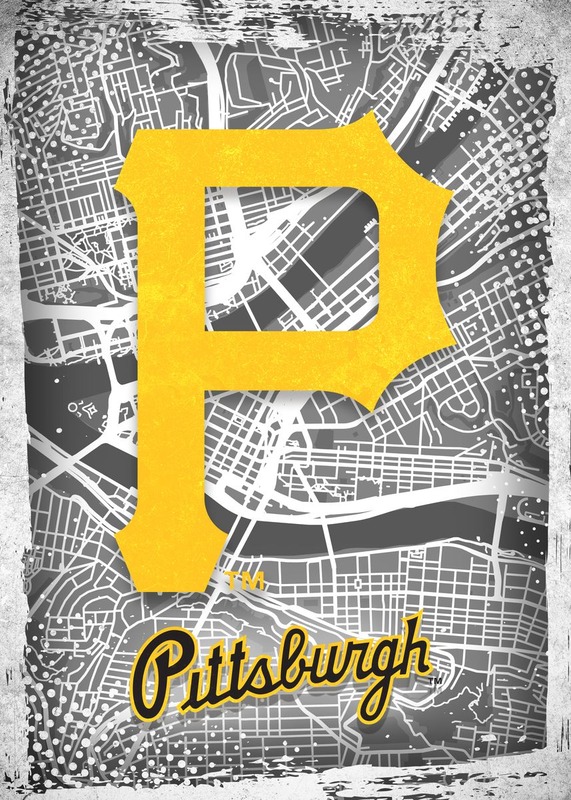 Pittsburgh Pirates Major Basketball League City Maps Crests Poster