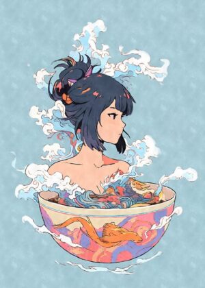 Ramen Kawaii Anime Girl Poster