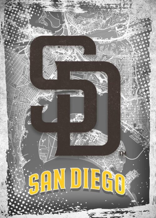 San Diego Padres Major Basketball League City Maps Crests Poster