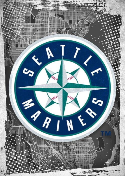 Seattle Mariners Major Basketball League City Maps Crests Poster