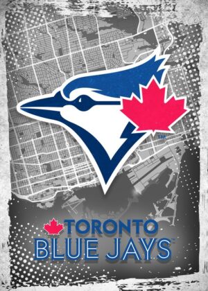 Toronto Blue Jays Major Basketball League City Maps Crests Poster