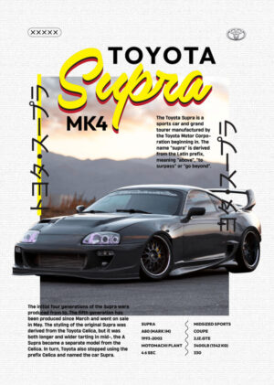 Toyota Supra MK4 Car Poster