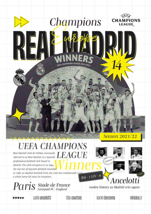 UEFA Champions League Real Madrid Poster