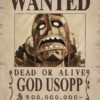 Wanted God Usopp One Piece Poster