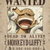 Wanted Monkey D. Luffy One Piece Poster