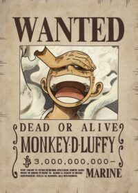 Wanted Monkey D. Luffy One Piece Poster