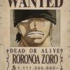 Wanted Roronoa Zoro One Piece Poster