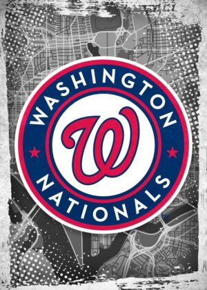 Washington Nationals Major Basketball League City Maps Crests Poster