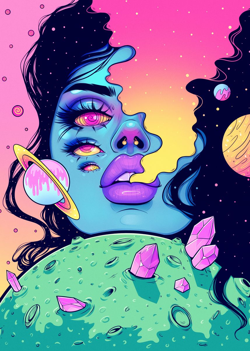 Child of the Cosmos Neon Vibes Pop art Poster