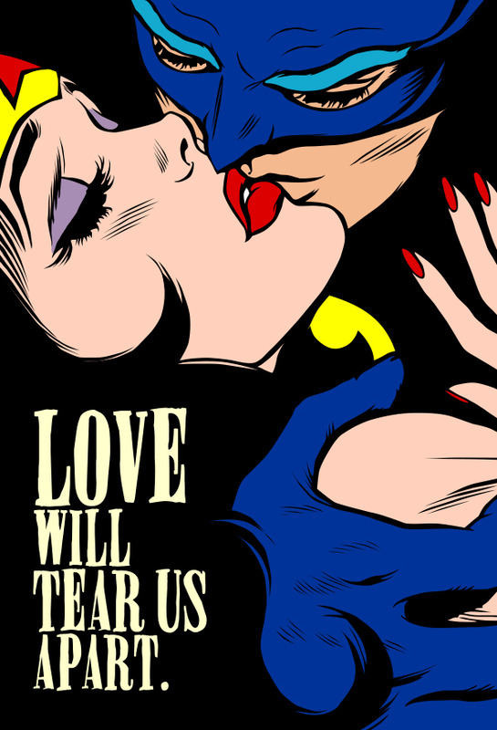 Wonder Woman and Batman Love Pop art Poster