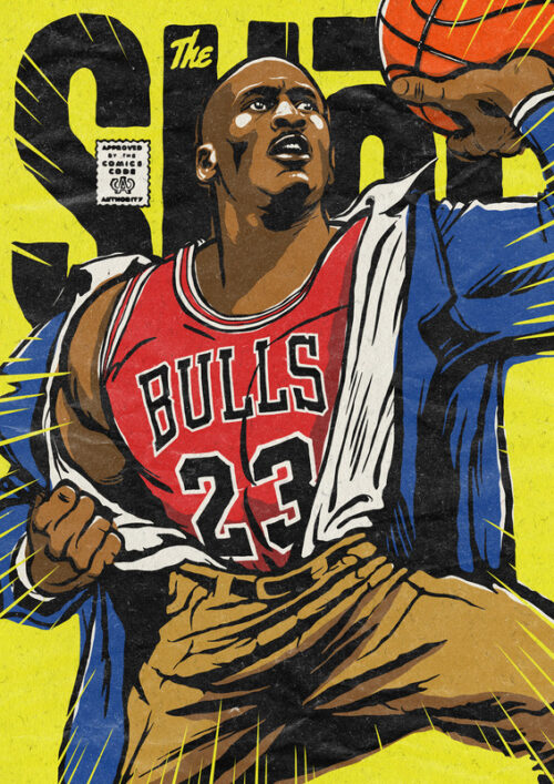 Michael Jordan Slam Dunk Pop art Poster