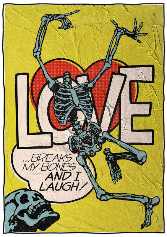 Skeleton Love Pop art Poster