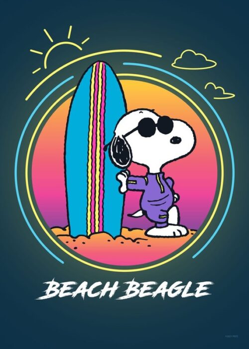 Beach Beagle Peanuts Poster