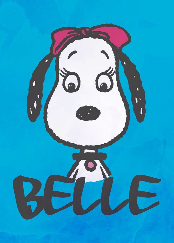 Belle Portrait Blue Peanuts Poster