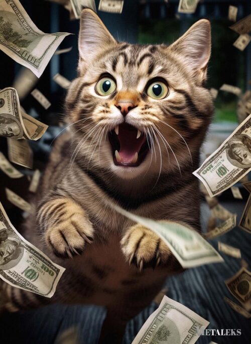 Cat And Money Poster