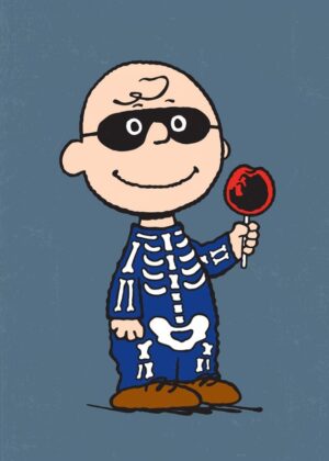 Charlie Skeleton Halloween Peanuts Poster