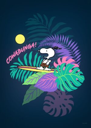 Cowabunga Peanuts Poster