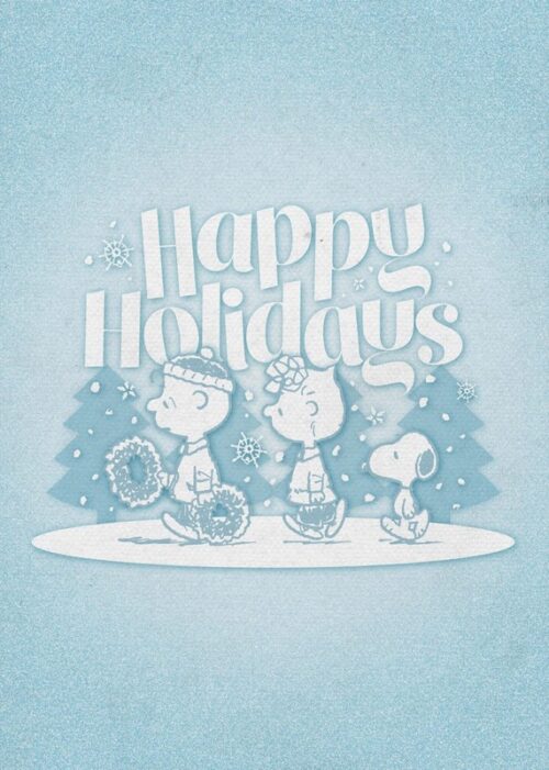 Happy Holidays Blues Peanuts Poster