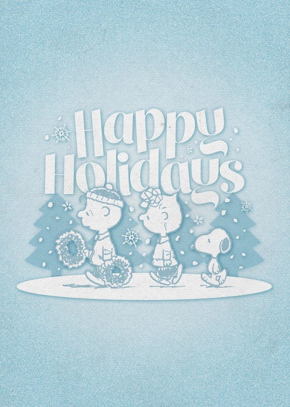 Happy Holidays Blues Peanuts Poster