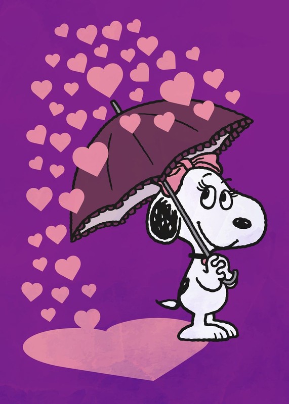 Heart Umbrella Peanuts Poster