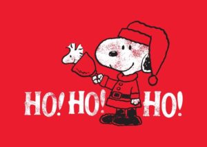 Ho Ho Ho Snoopy Stamp Peanuts Poster