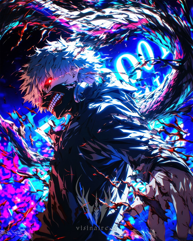 Kaneki Glitchcore Tokyo Ghoul Poster