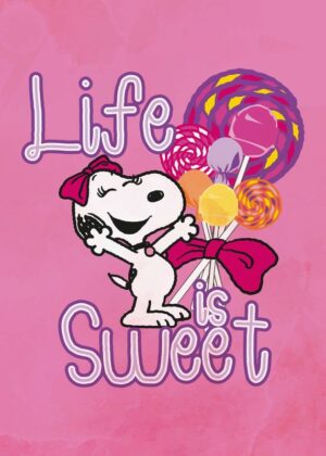 Life Is Sweet Pink Peanuts Poster