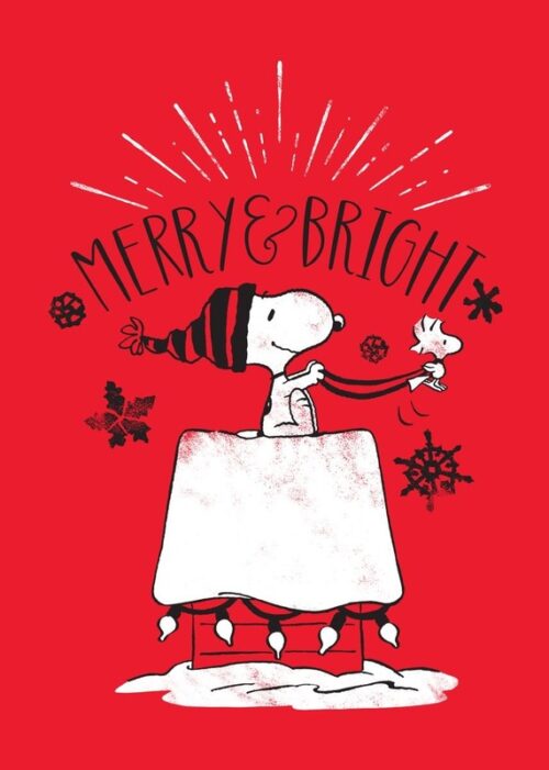 Merry And Bright Snoopy Peanuts Poster