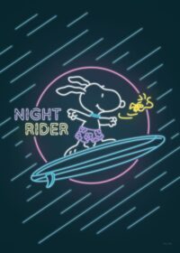 Night Rider Peanuts Poster