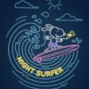 Night Surfer Peanuts Poster