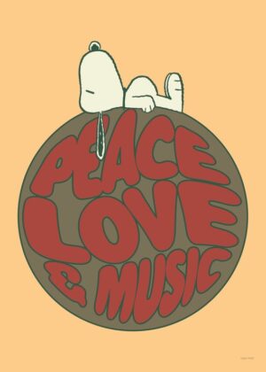 Peace Love And Music Peanuts Poster